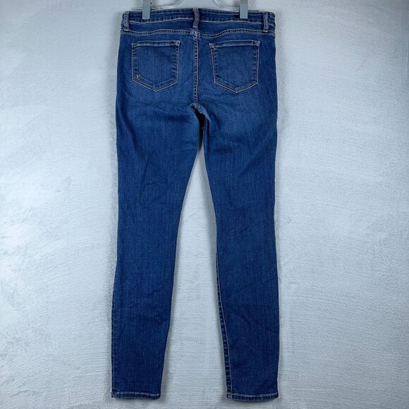Kut from the Kloth Jeans Womens Size 8 Toothpick Skinny Distressed Denim Blue - Picture 2 of 10